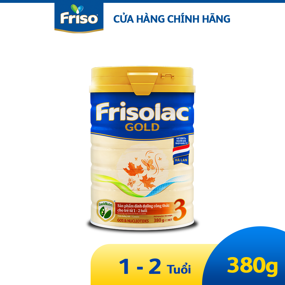 Sữa công thức Frisolac Gold 3 380G cho bé 1-2 tuổi
