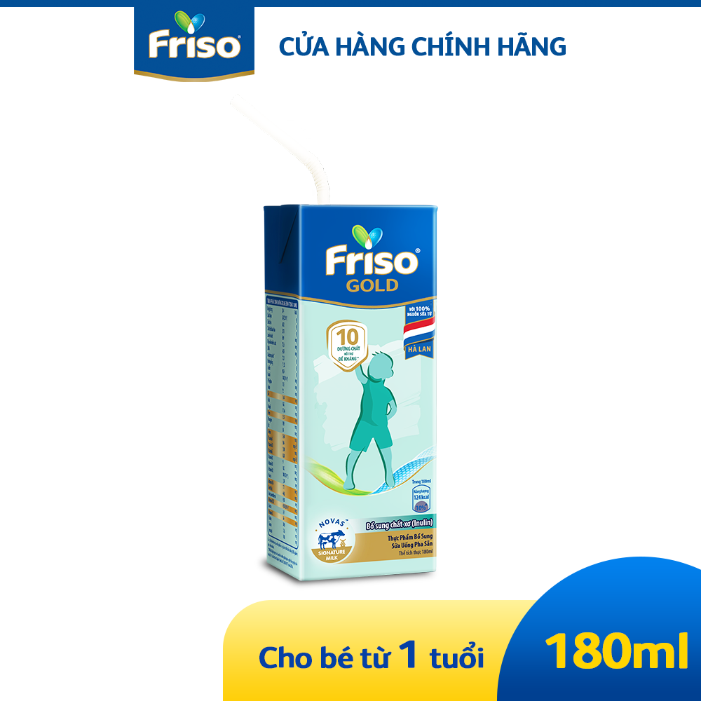 Thùng 48 hộp sữa uống pha sẵn Friso Gold 180ML cho bé 1 tuổi trở lên