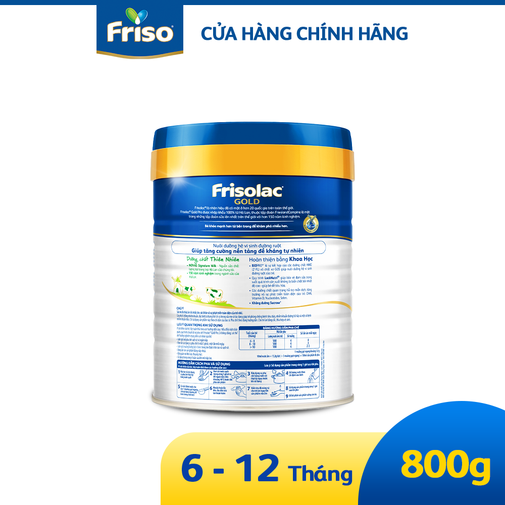 Sữa công thức Frisolac Pro 2 800G cho bé 6-12 tháng