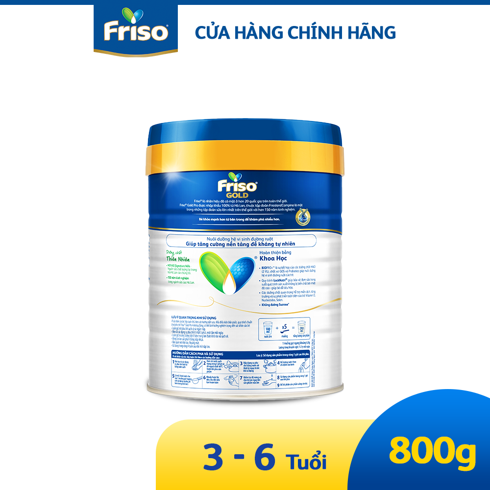 Sữa công thức Friso Gold Pro 4 800G cho bé 3-6 tuổi