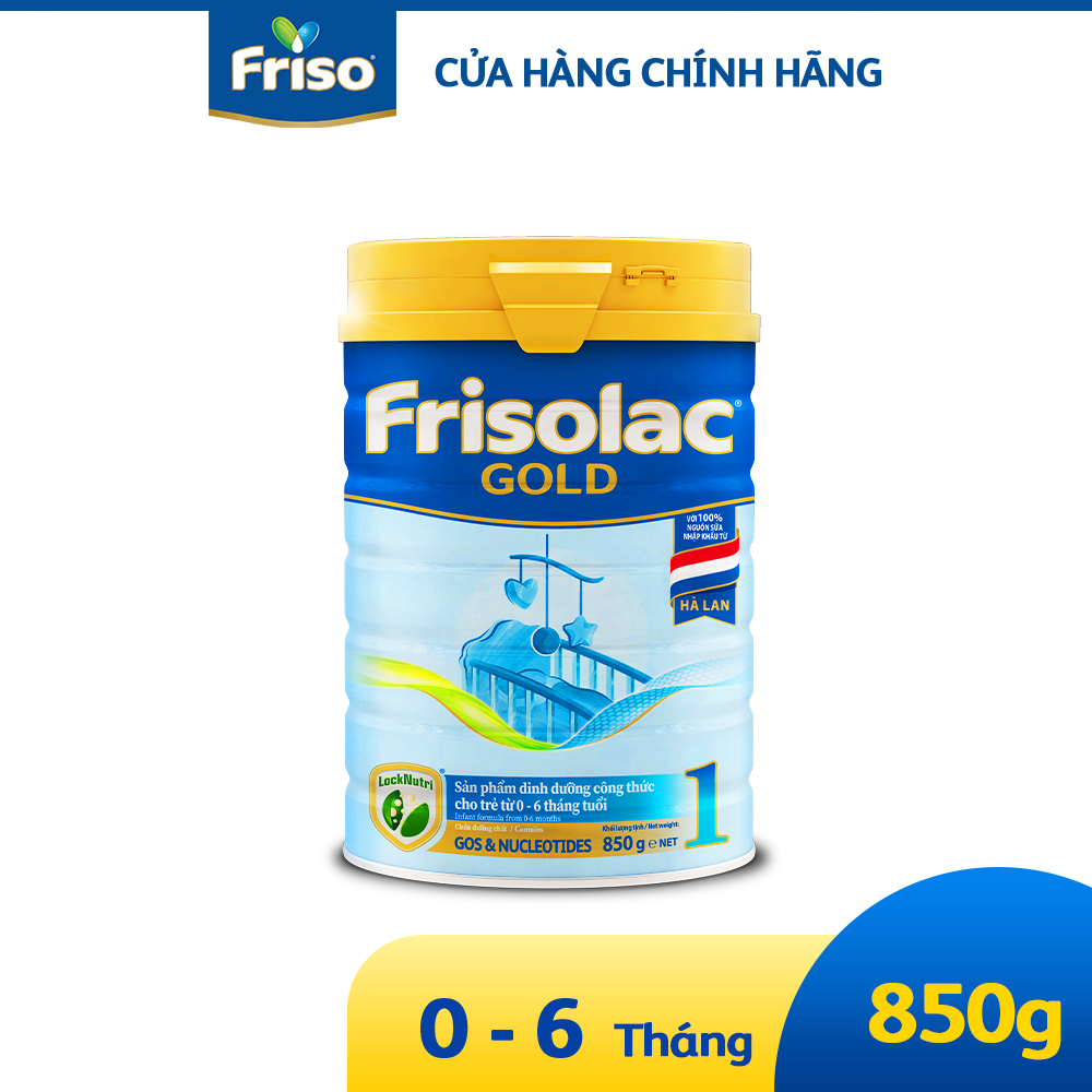 Sữa công thức Frisolac Gold 1 850G cho bé 0-6 tháng