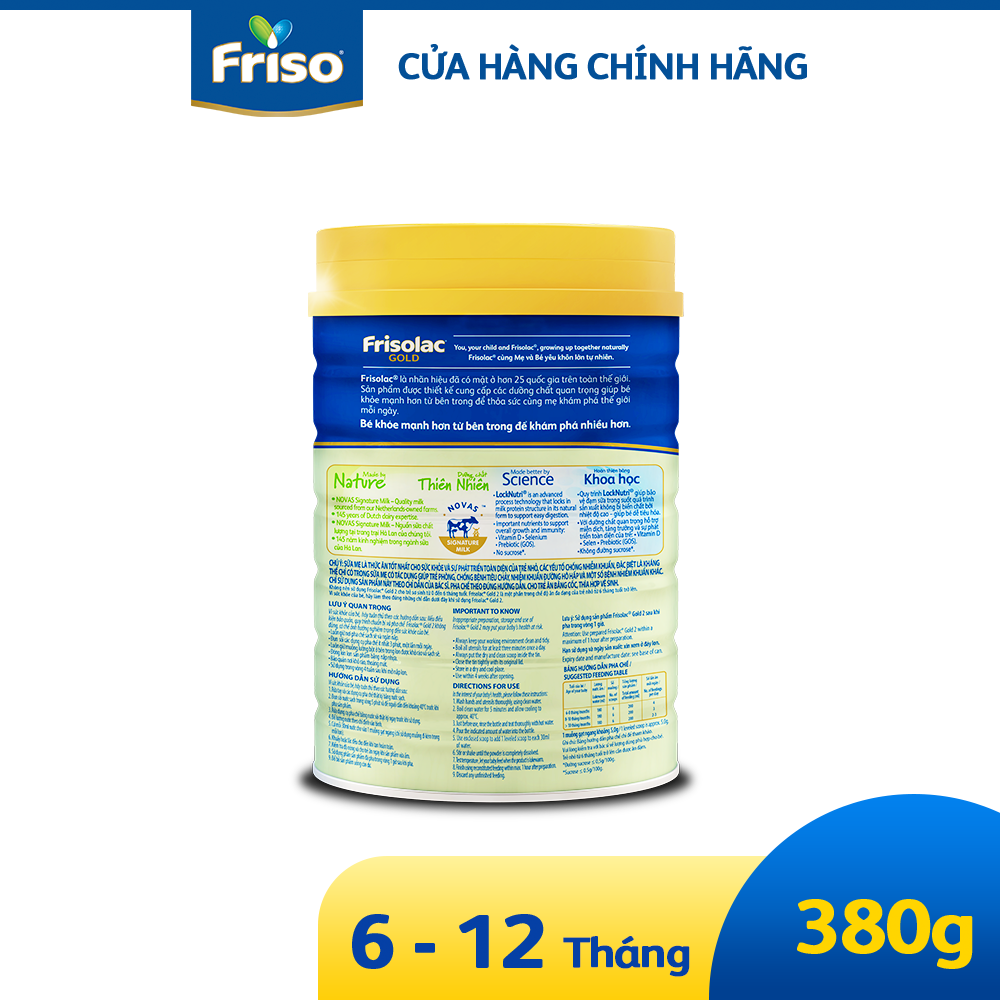 Sữa công thức Frisolac Gold 2 380G cho bé 6-12 tháng