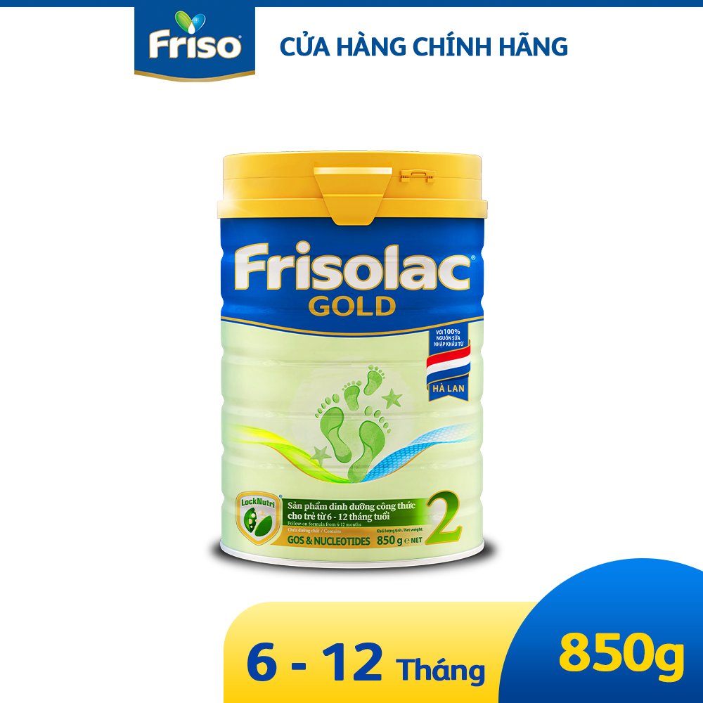 Sữa công thức Frisolac Gold 2 850G cho bé 6-12 tháng