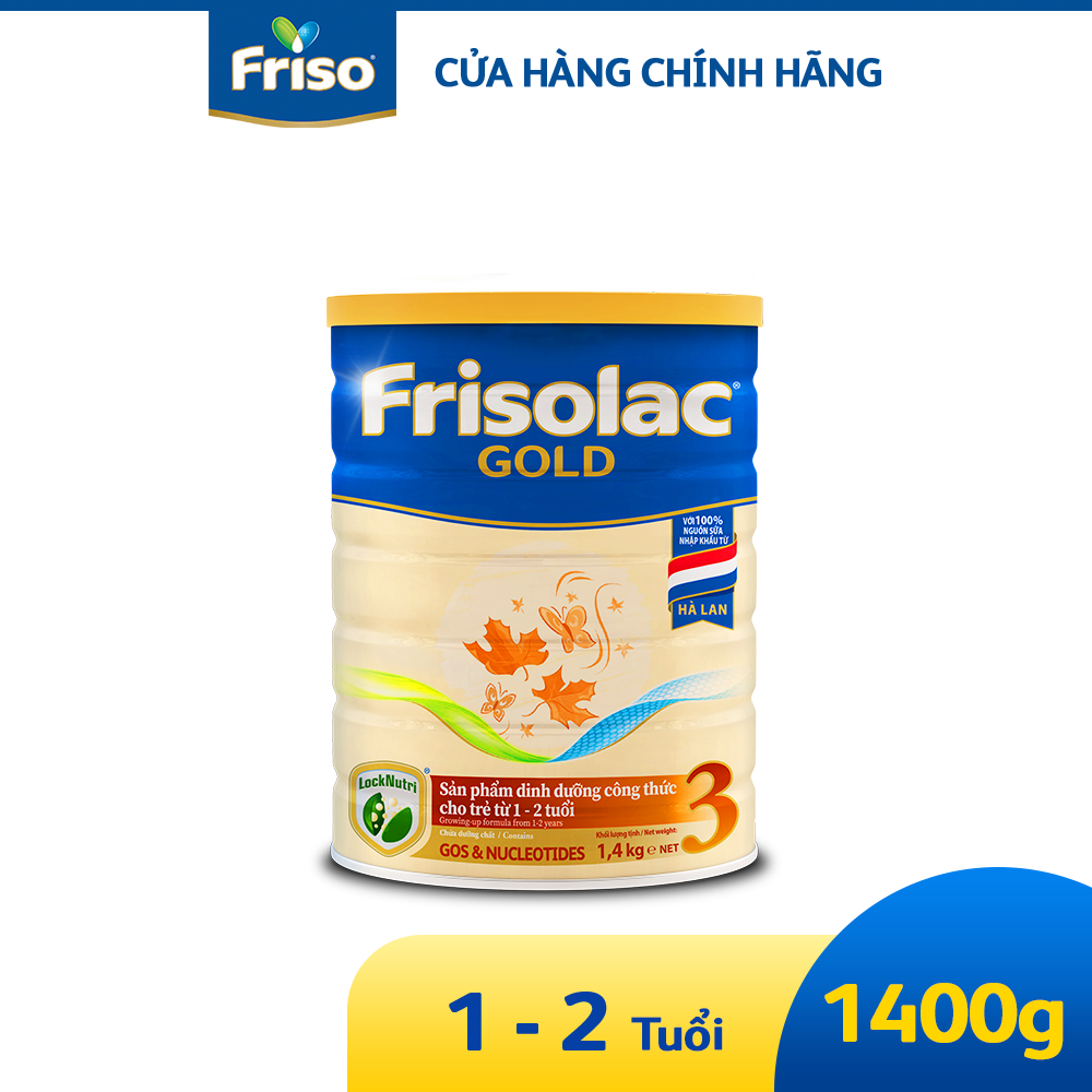 Sữa công thức Frisolac Gold 3 1400G cho bé 1-2 tuổi