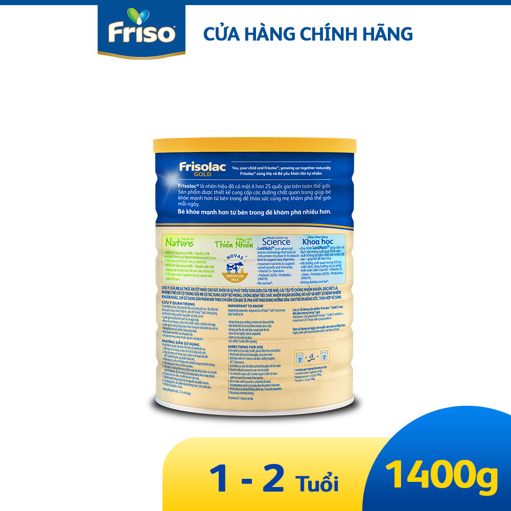 Sữa công thức Frisolac Gold 3 1400G cho bé 1-2 tuổi