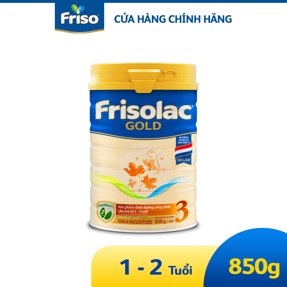 Sữa công thức Frisolac Gold 3 850G cho bé 1-2 tuổi