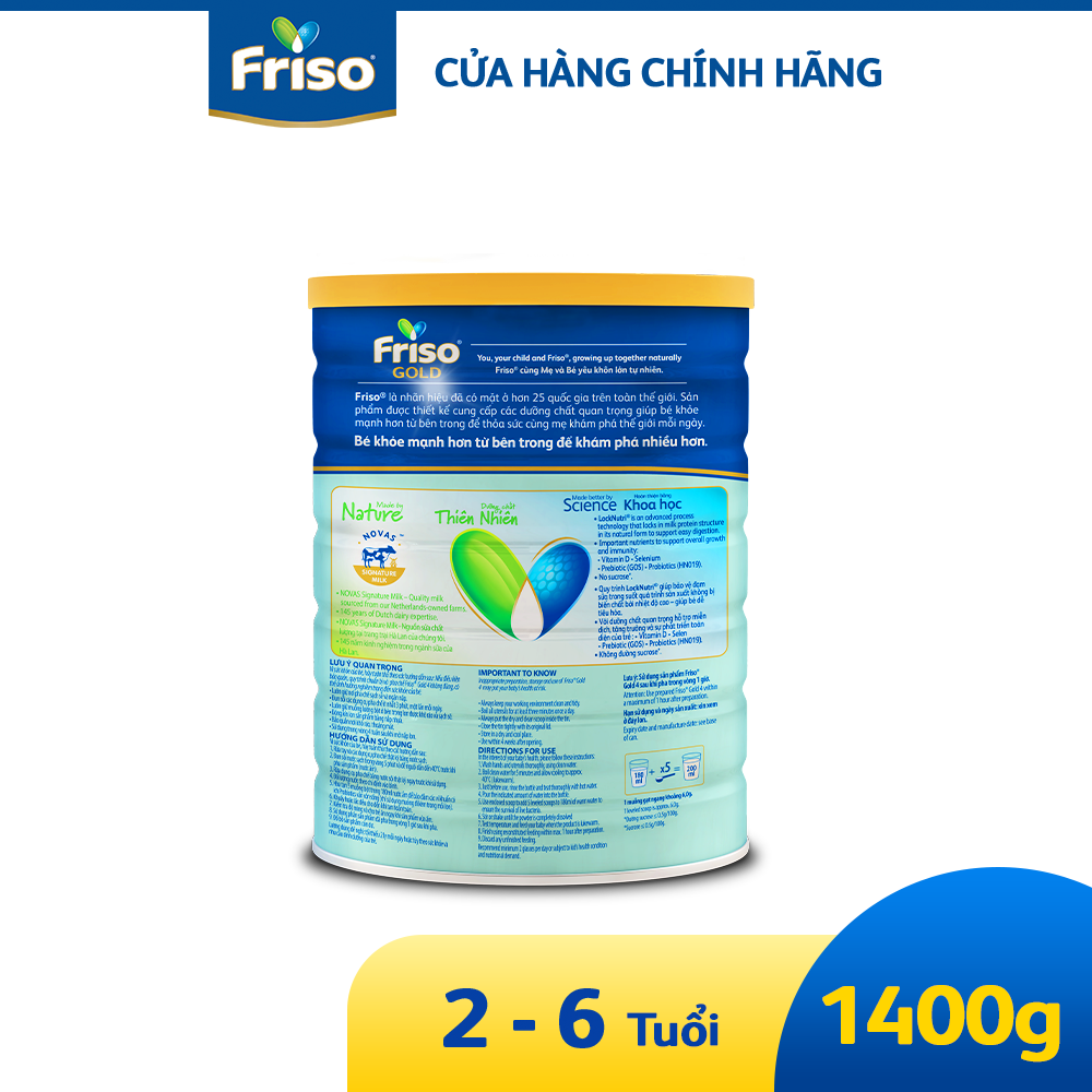 Sữa công thức Friso Gold 4 1400G cho bé 2-6 tuổi