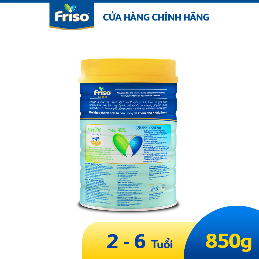 Sữa công thức Friso Gold 4 850G cho bé 2-6 tuổi