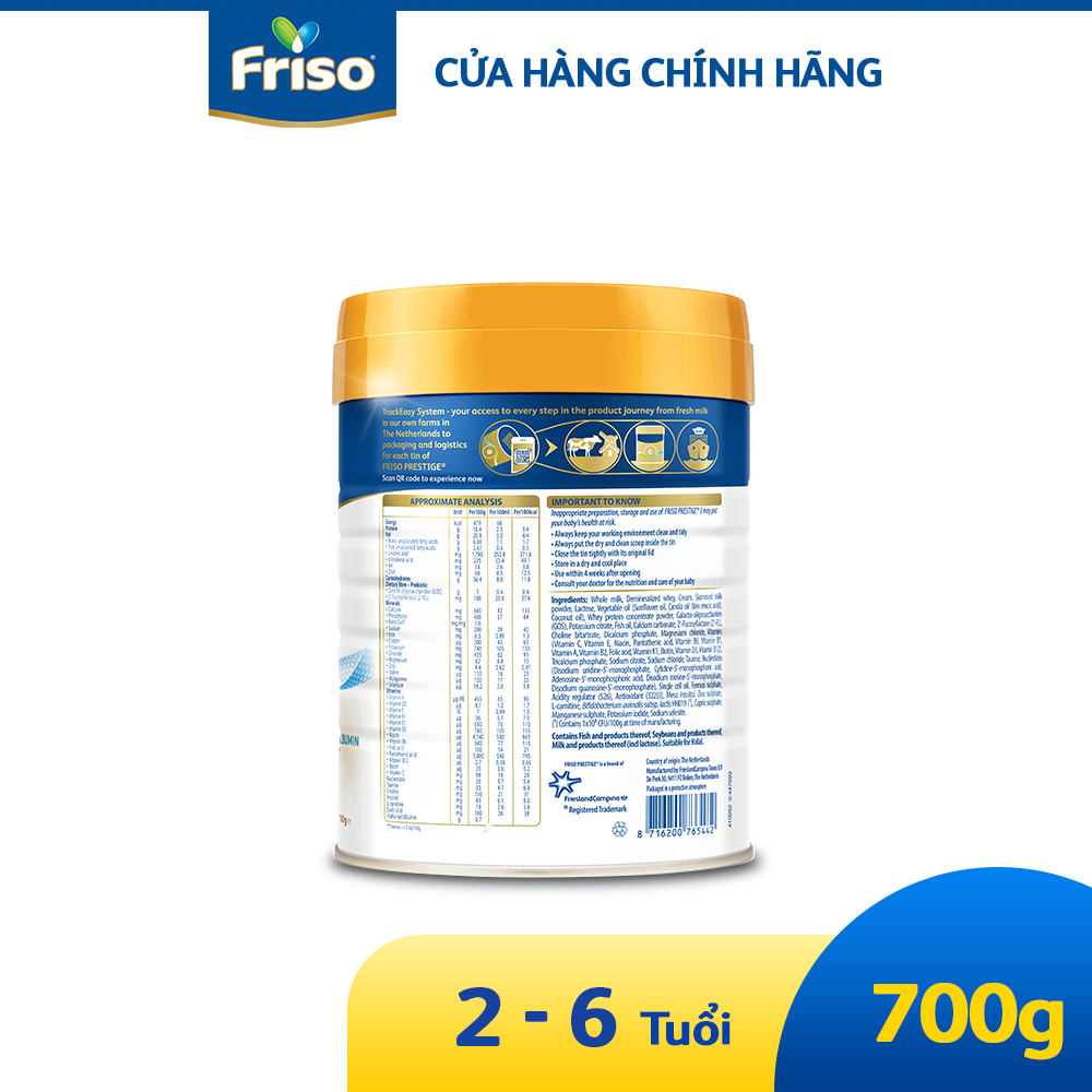 Sữa công thức Friso Prestige 3 700G cho bé 2-6 tuổi