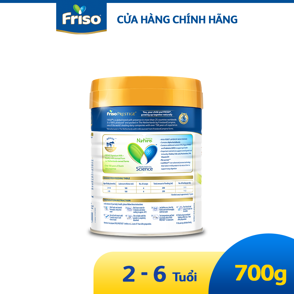 Sữa công thức Friso Prestige 3 700G cho bé 2-6 tuổi
