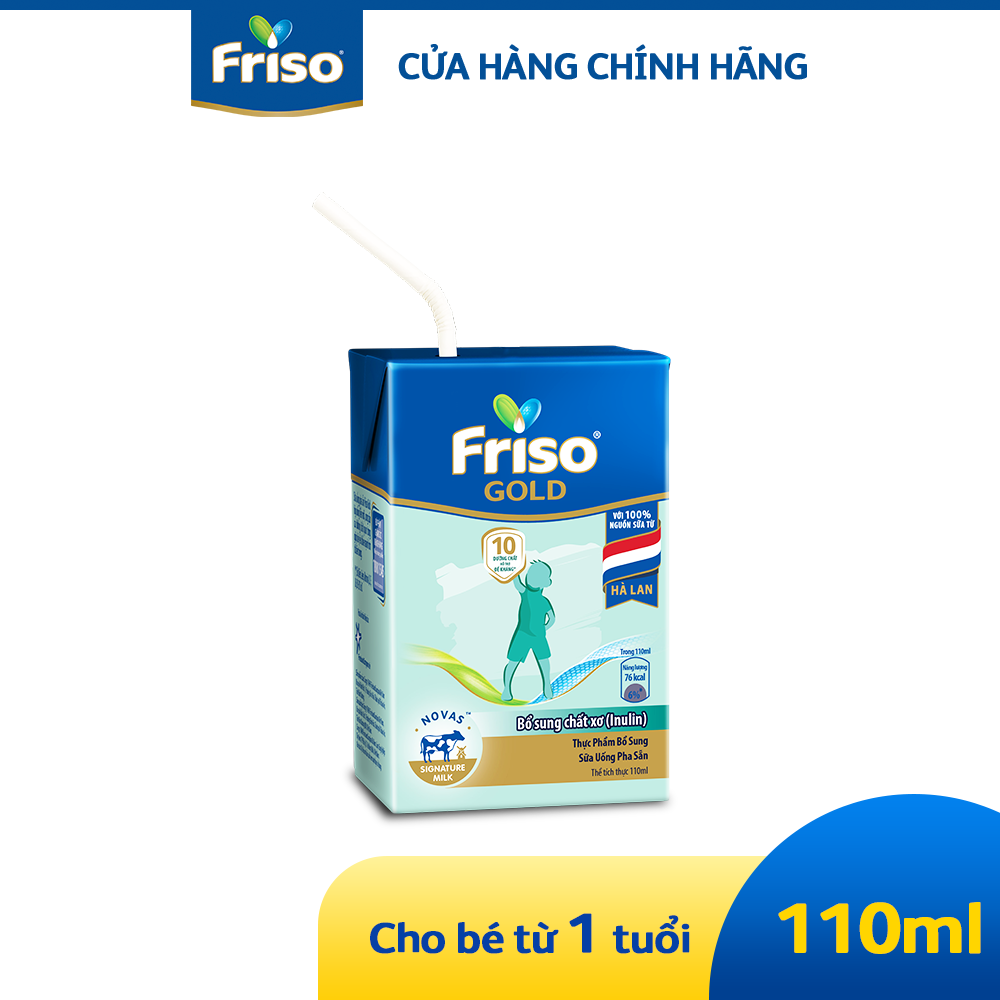 Thùng 48 hộp sữa uống pha sẵn Friso Gold 110ML cho bé 1 tuổi trở lên